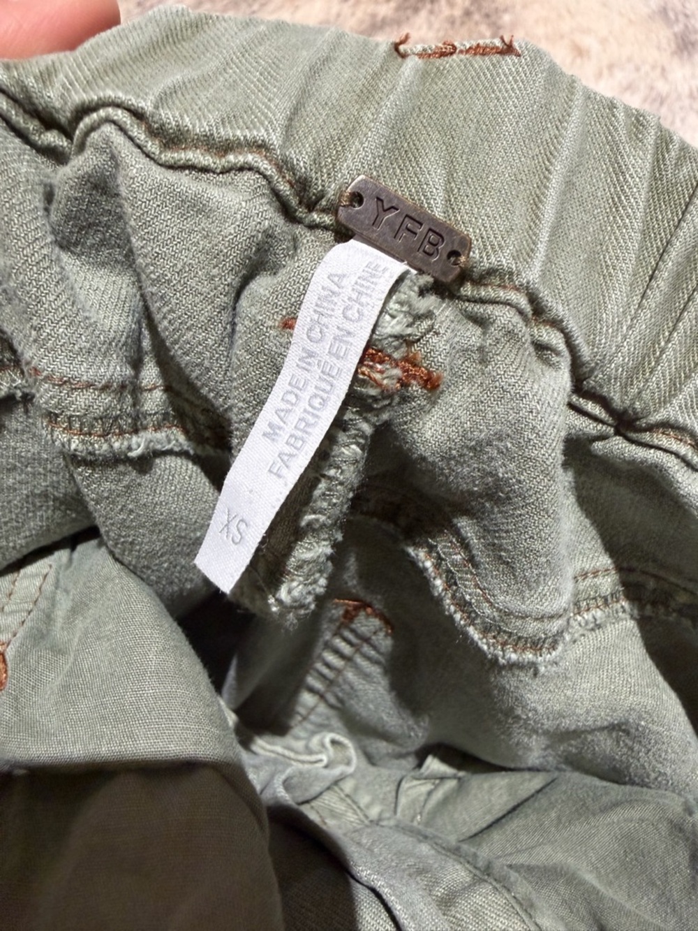 YFB Young Fabulous & Broke Olive Utility Wide Leg Pants XS - Picture 7 of 7
